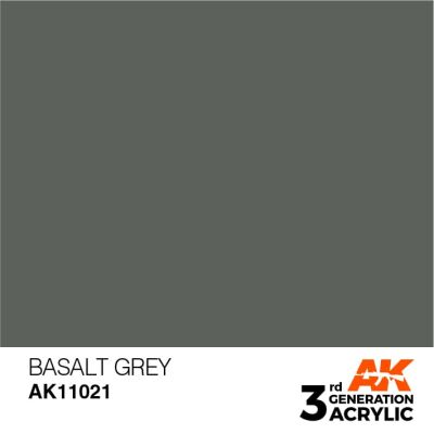 Акрилова фарба BASALT GREY – STANDARD / БАЗАЛЬТОВИЙ СІРИЙ AK-interactive AK11021 детальное изображение General Color AK 3rd Generation