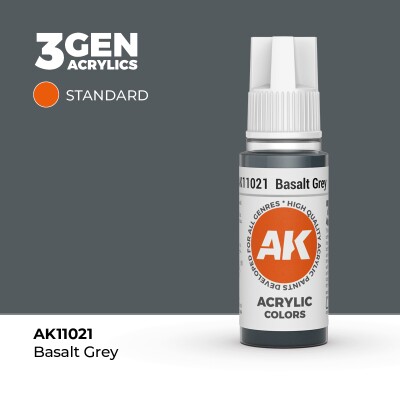 Акриловая краска BASALT GREY – STANDARD / БАЗАЛЬТОВЫЙ СЕРЫЙ АК-интерактив AK11021 детальное изображение General Color AK 3rd Generation