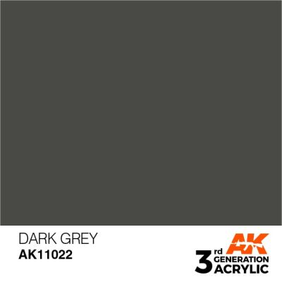 Акрилова фарба DARK GREY – STANDARD / ТЕМНО-СІРИЙ AK-interactive AK11022 детальное изображение General Color AK 3rd Generation