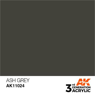 Акрилова фарба ASH GREY – STANDARD / ПОПІЛЬНИЙ СІРИЙ AK-interactive AK11024 детальное изображение General Color AK 3rd Generation