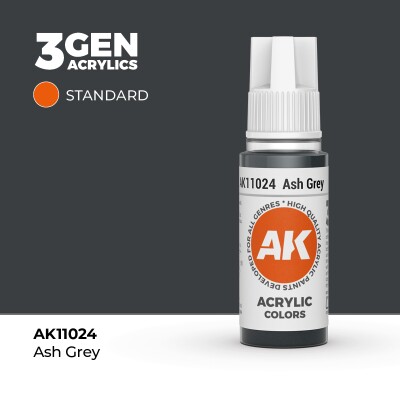 Акриловая краска ASH GREY – STANDARD / ПЕПЕЛЬНЫЙ СЕРЫЙ АК-интерактив AK11024 детальное изображение General Color AK 3rd Generation
