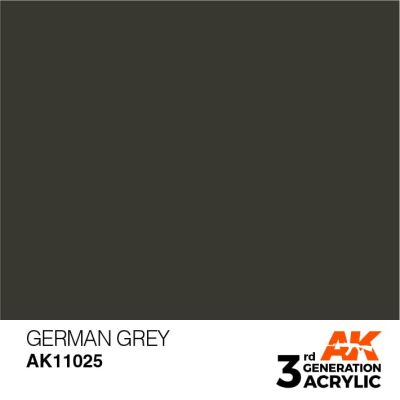 Акрилова фарба GERMAN GREY – STANDARD / НІМЕЦЬКИЙ СІРИЙ AK-interactive AK11025 детальное изображение General Color AK 3rd Generation