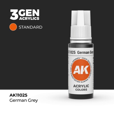 Акриловая краска GERMAN GREY – STANDARD / НЕМЕЦКИЙ СЕРЫЙ АК-интерактив AK11025 детальное изображение General Color AK 3rd Generation