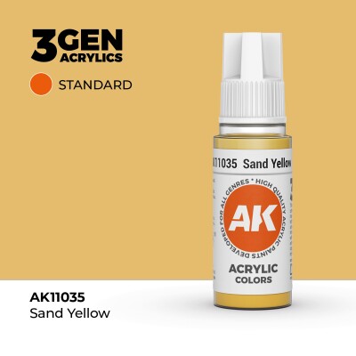 Акриловая краска SAND YELLOW – STANDARD / ЖЕЛТЫЙ ПЕСОЧНЫЙ АК-интерактив AK11035 детальное изображение General Color AK 3rd Generation