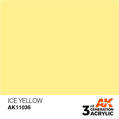 Акриловая краска ICE YELLOW – STANDARD / ЛЕДЯНОЙ ЖЕЛТЫЙ АК-интерактив AK11036 детальное изображение General Color AK 3rd Generation
