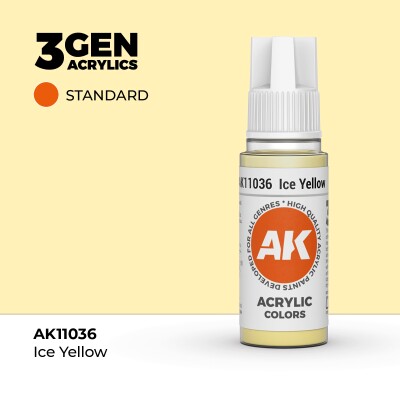 Акриловая краска ICE YELLOW – STANDARD / ЛЕДЯНОЙ ЖЕЛТЫЙ АК-интерактив AK11036 детальное изображение General Color AK 3rd Generation