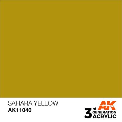 Акрилова фарба SAHARA YELLOW - STANDARD / САХАРА ЖОВТИЙ AK-interactive AK11040 детальное изображение General Color AK 3rd Generation
