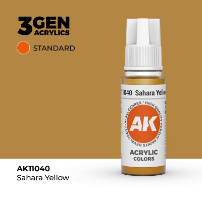 Акриловая краска SAHARA YELLOW – STANDARD / САХАРА ЖЕЛТЫЙ АК-интерактив AK11040 детальное изображение General Color AK 3rd Generation