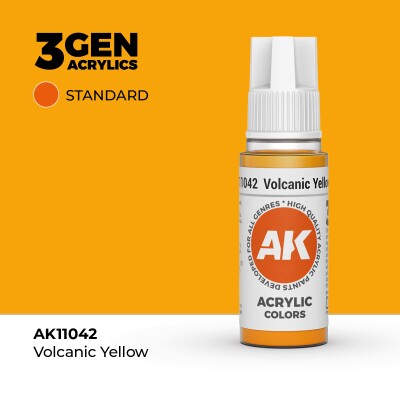 Акриловая краска VOLCANIC YELLOW – STANDARD / ВУЛКАНИЧЕСКИЙ ЖЕЛТЫЙ АК-интерактив AK11042 детальное изображение General Color AK 3rd Generation
