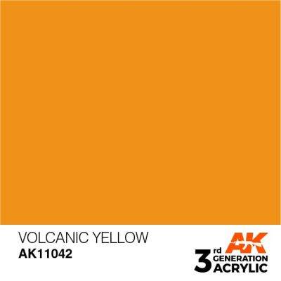 Acrylic paint VOLCANIC YELLOW – STANDARD / VOLCANIC YELLOW AK-interactive AK11042 детальное изображение General Color AK 3rd Generation
