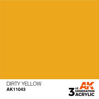 Acrylic paint DIRTY YELLOW – STANDARD / DIRTY YELLOW AK-interactive AK11043 детальное изображение General Color AK 3rd Generation