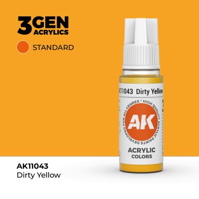 Акрилова фарба DIRTY YELLOW – STANDARD / БРУДНО ЖОВТИЙ AK-interactive AK11043 детальное изображение General Color AK 3rd Generation