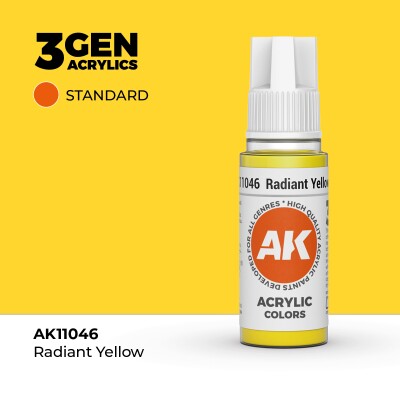Акриловая краска RADIANT YELLOW – STANDARD / СИЯЮЩИЙ ЖЕЛТЫЙ АК-интерактив AK11046 детальное изображение General Color AK 3rd Generation