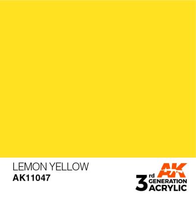Acrylic paint LEMON YELLOW – STANDARD / LEMON YELLOW AK-interactive AK11047 детальное изображение General Color AK 3rd Generation