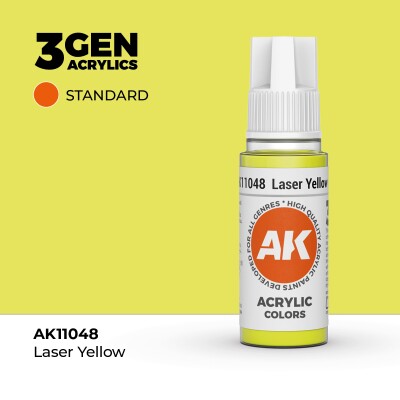 Акриловая краска LASER YELLOW – STANDARD / ЖЕЛТЫЙ ЛАЗЕР АК-интерактив AK11048 детальное изображение General Color AK 3rd Generation