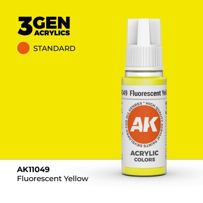 Акрилова фарба FLUORESCENT YELLOW – STANDARD / ФЛУОРЕСЦЕНТНИЙ ЖОВТИЙ AK-interactive AK11049 детальное изображение General Color AK 3rd Generation