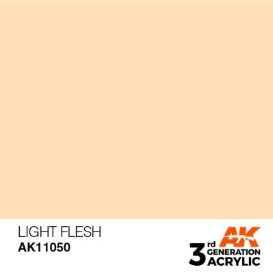 Acrylic paint LIGHT FLESH - STANDARD / LIGHT FLESH Acrylic paint AK1050 детальное изображение General Color AK 3rd Generation