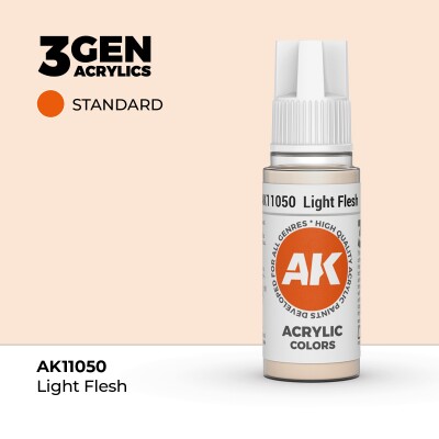 Акриловая краска LIGHT FLESH – STANDARD / СВЕТЛО-ТЕЛЕСНЫЙ Акрилова фарба AK11050 детальное изображение General Color AK 3rd Generation