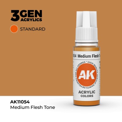 Акрилова фарба MEDIUM FLESH TONE – STANDARD / СЕРЕДНІЙ ТОН ШКІРИ AK-interactive AK11054 детальное изображение General Color AK 3rd Generation