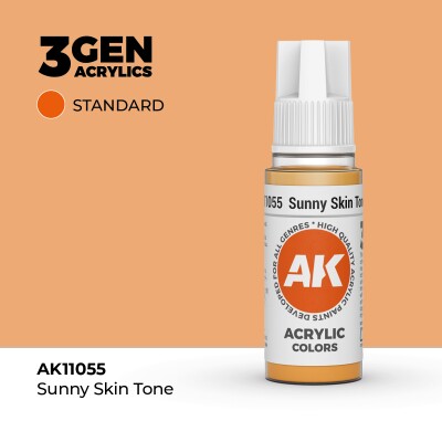 Акрилова фарба SUNNY SKIN TONE – STANDARD / ТІЛЕСНИЙ ЗАСМАГЛИЙ AK-interactive AK11055 детальное изображение General Color AK 3rd Generation
