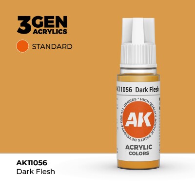 Акриловая краска DARK FLESH – STANDARD / ТЕМНАЯ КОЖА АК-интерактив AK11056 детальное изображение General Color AK 3rd Generation