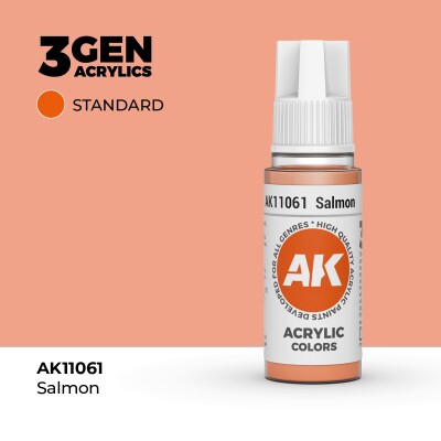 Акриловая краска SALMON – STANDARD / ЛОСОСЕВЫЙ Акриловая краска AK11061 детальное изображение General Color AK 3rd Generation