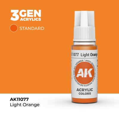 Акриловая краска LIGHT ORANGE – STANDARD / СВЕТЛО-ОРАНЖЕВЫЙ АК-интерактив AK11077 детальное изображение Акриловые краски Краски