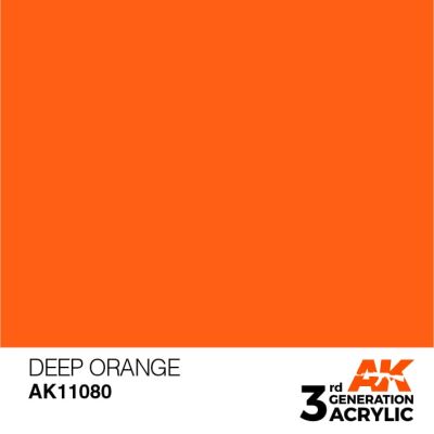 Acrylic paint DEEP ORANGE / SATURATED ORANGE AK-interactive AK11080 детальное изображение General Color AK 3rd Generation