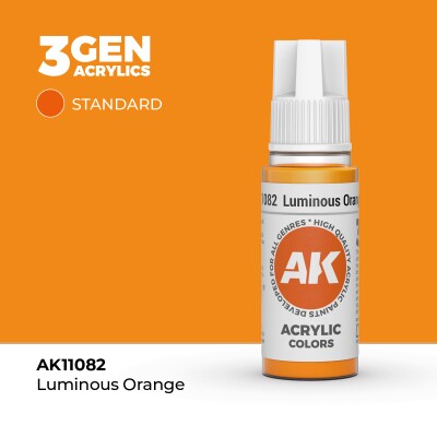 Акрилова фарба LUMINOUS ORANGE – STANDARD / СЯЮЧИЙ ПОМАРАНЧЕВИЙ AK-interactive AK11082 детальное изображение Акриловые на водной основе  Краски