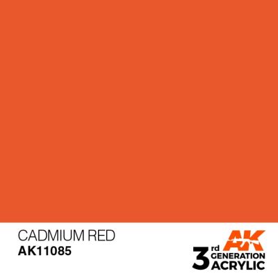 Акриловая краска CADMIUM RED – STANDARD / КАДМИЕВЫЙ КРАСНЫЙ АК-интерактив AK11085 детальное изображение General Color AK 3rd Generation