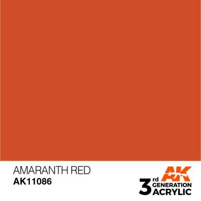 Акриловая краска AMARANTH RED – STANDARD / (АМАРАНТ) БАРХАТНЫЙ КРАСНЫЙ АК-интерактив AK11086 детальное изображение General Color AK 3rd Generation