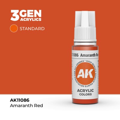 Акриловая краска AMARANTH RED – STANDARD / (АМАРАНТ) БАРХАТНЫЙ КРАСНЫЙ АК-интерактив AK11086 детальное изображение General Color AK 3rd Generation