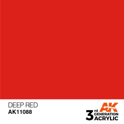 Акриловая краска DEEP RED – INTENSE / ГЛУБОКИЙ КРАСНЫЙ АК-интерактив AK11088 детальное изображение General Color AK 3rd Generation