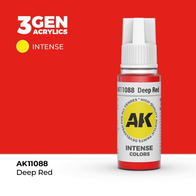Акриловая краска DEEP RED – INTENSE / ГЛУБОКИЙ КРАСНЫЙ АК-интерактив AK11088 детальное изображение General Color AK 3rd Generation