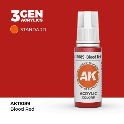 Акриловая краска BLOOD RED – STANDARD / КРОВАВЫЙ КРАСНЫЙ АК-интерактив AK11089 детальное изображение General Color AK 3rd Generation