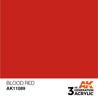 Акрилова фарба BLOOD RED – STANDARD / КРОВАВИЙ ЧЕРВОНИЙ AK-interactive AK11089 детальное изображение General Color AK 3rd Generation