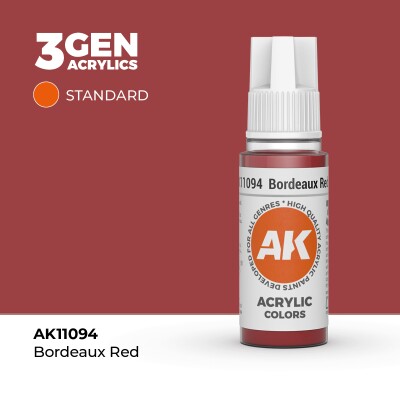 Акрилова фарба BORDEAUX RED – STANDARD / БОРДО ЧЕРВОНИЙ AK-interactive AK11094 детальное изображение General Color AK 3rd Generation