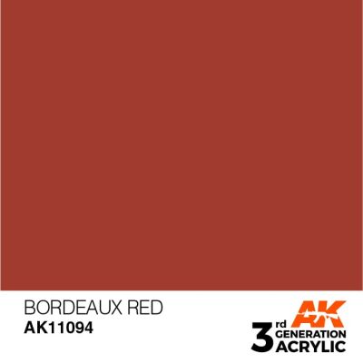 Acrylic paint BORDEAUX RED – STANDARD / BURGUNDY RED AK-interactive AK11094 детальное изображение General Color AK 3rd Generation