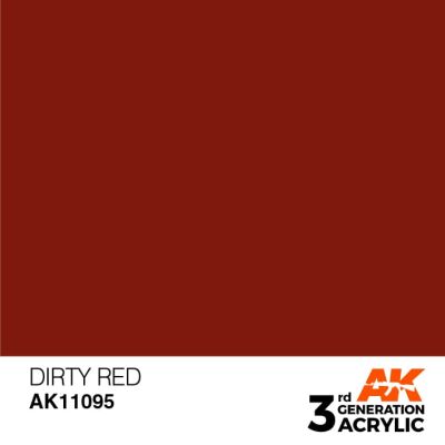 Акриловая краска DIRTY RED – STANDARD / ГРЯЗНЫЙ КРАСНЫЙ АК-интерактив AK11095 детальное изображение General Color AK 3rd Generation