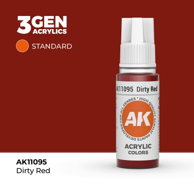 Акриловая краска DIRTY RED – STANDARD / ГРЯЗНЫЙ КРАСНЫЙ АК-интерактив AK11095 детальное изображение General Color AK 3rd Generation