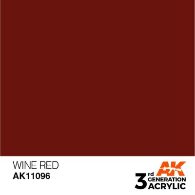 Акрилова фарба WINE RED – STANDARD / ВИННИЙ ЧЕРВОНИЙ AK-interactive AK11096 детальное изображение General Color AK 3rd Generation