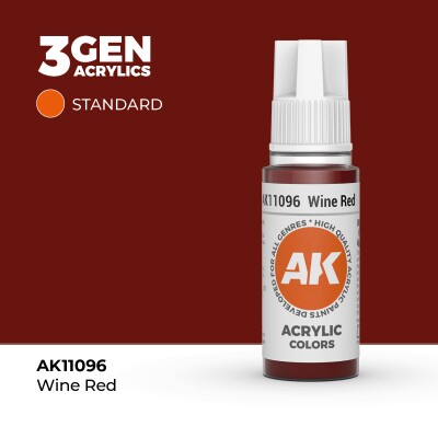 Акриловая краска WINE RED – STANDARD / ВИННЫЙ КРАСНЫЙ АК-интерактив AK11096 детальное изображение General Color AK 3rd Generation