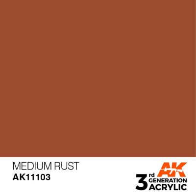 Акрилова фарба MEDIUM RUST – STANDARD / ПОМІРНА ІРЖА AK-interactive AK11103 детальное изображение General Color AK 3rd Generation