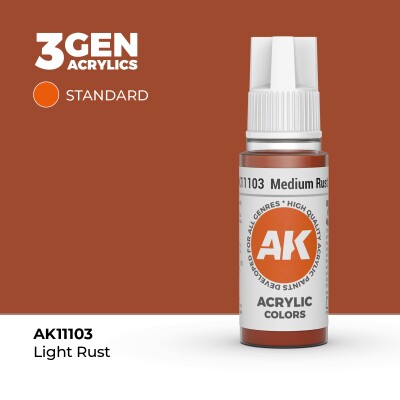 Акриловая краска MEDIUM RUST – STANDARD / СРЕДНЯЯ РЖАВЧИНА АК-интерактив AK11103 детальное изображение General Color AK 3rd Generation