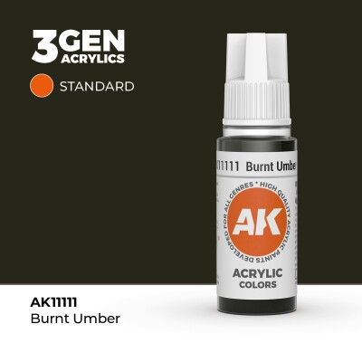 Акрилова фарба BURNT UMBER – STANDARD / ПАЛЕНА УМБРА  AK-interactive AK11111 детальное изображение General Color AK 3rd Generation