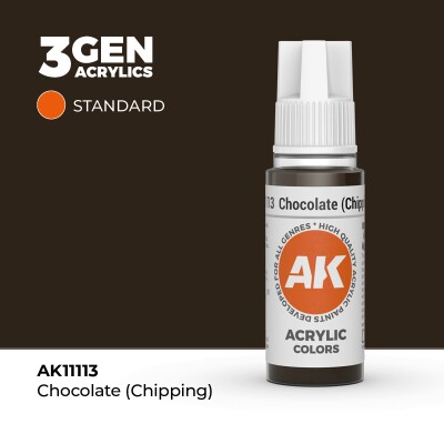 Акриловая краска CHOCOLATE (CHIPPING) – STANDARD / ШОКОЛАДНЫЙ АК-интерактив AK11113 детальное изображение General Color AK 3rd Generation