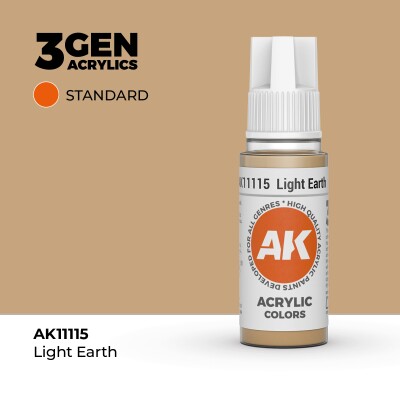 Акриловая краска LIGHT EARTH – STANDARD / СВЕТЛАЯ ЗЕМЛЯ АК-интерактив AK11115 детальное изображение General Color AK 3rd Generation