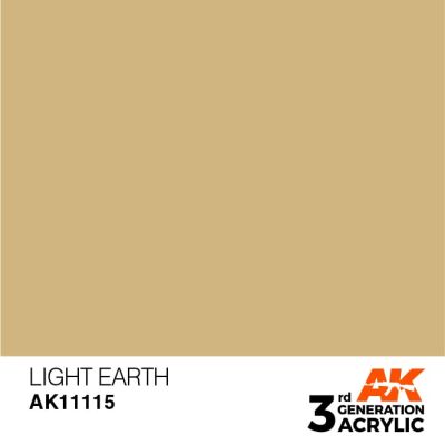 Акрилова фарба LIGHT EARTH - STANDARD / СВІТЛА ЗЕМЛЯ  AK-interactive AK11115 детальное изображение General Color AK 3rd Generation