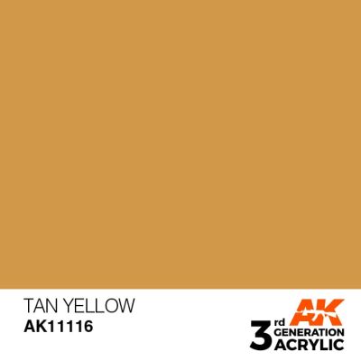 Acrylic paint TAN YELLOW – STANDARD / YELLOW-BROWN AK-interactive AK11116 детальное изображение General Color AK 3rd Generation