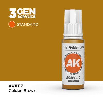 Акриловая краска GOLDEN BROWN – STANDARD / ЗОЛОТИЙ КОРИЧНЕВИЙ AK-interactive AK11117 детальное изображение General Color AK 3rd Generation